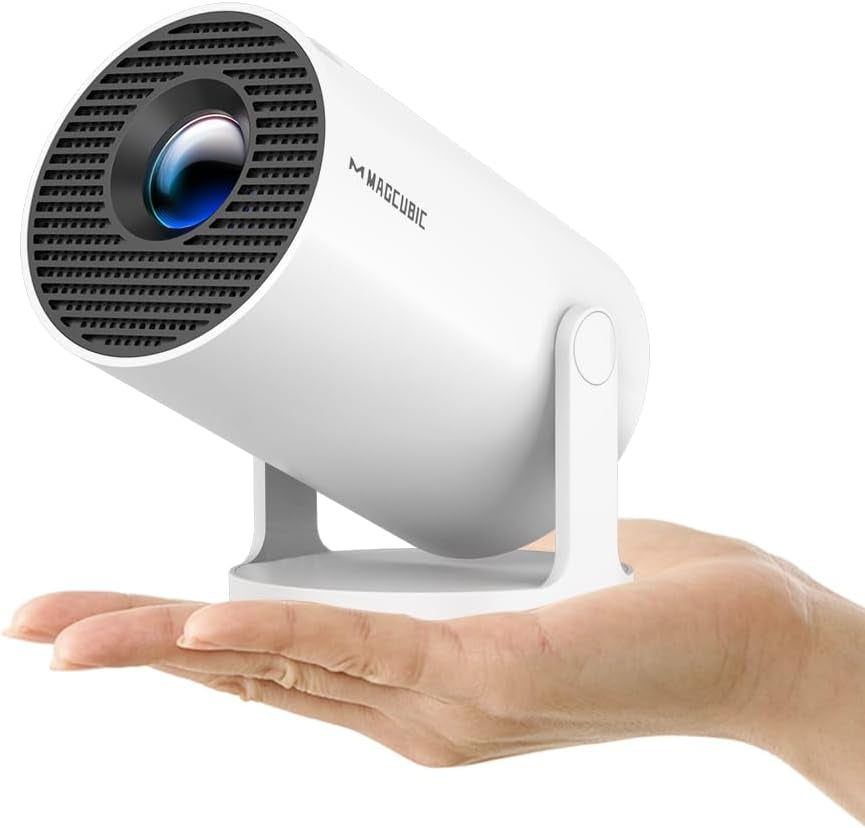 Mini Projector with Wifi and Bluetooth, Portable Projector 4K Support, Auto Keystone, 180 Degree Rotation, Smart Proyector for Home Outdoor