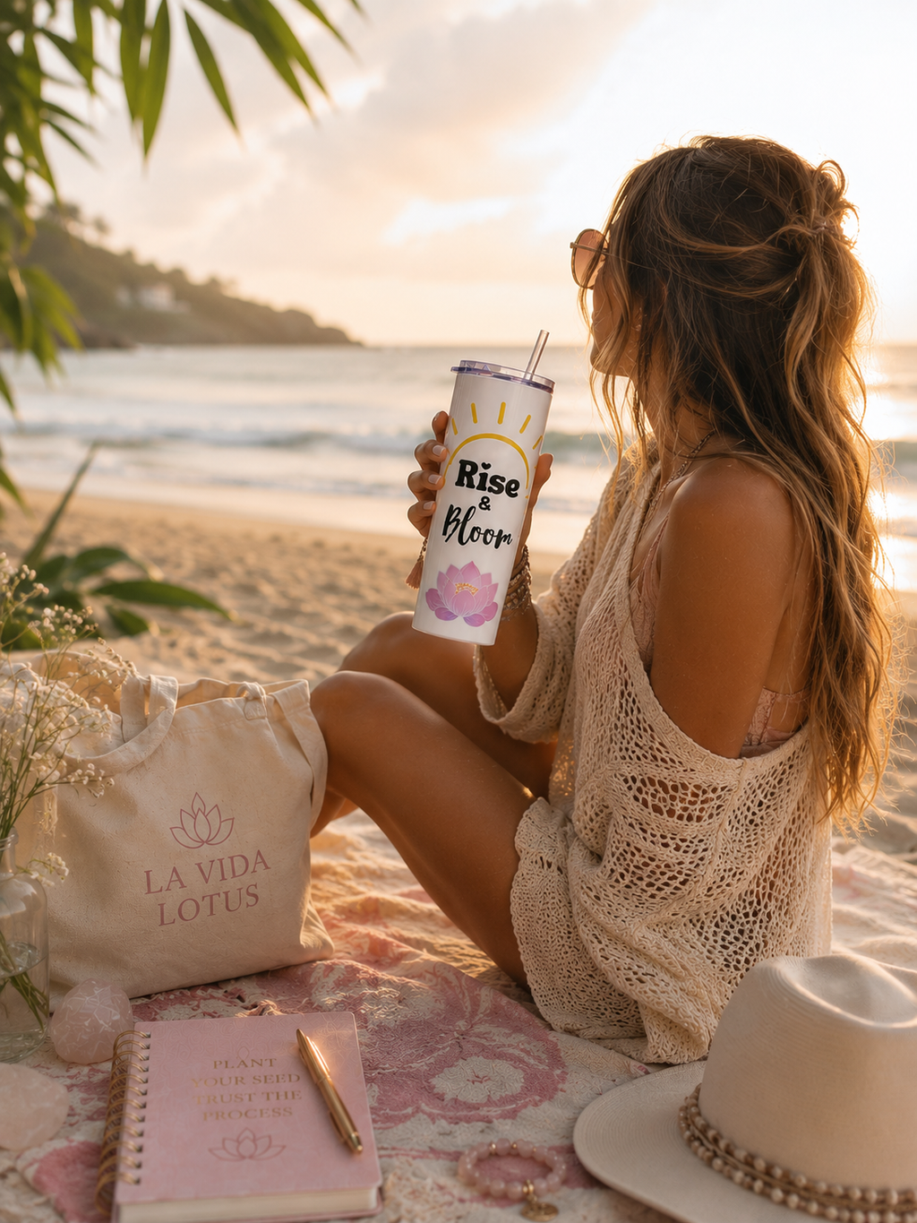 Rise & Bloom Tumbler | 20oz Stainless Steel Skinny Tumbler