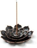 Lotus Flower Incense Burner, Incense Holder for Sticks, Brass Lotus Incense Stick Holder and Detachable Ash Catcher