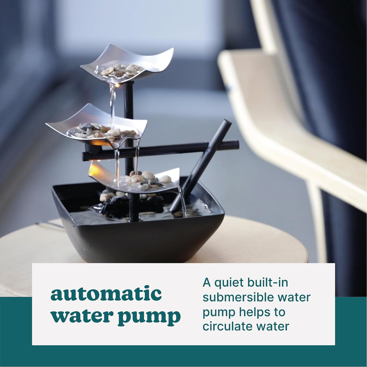 Tabletop Water Fountain, Home Décor Soothing Sound Machine