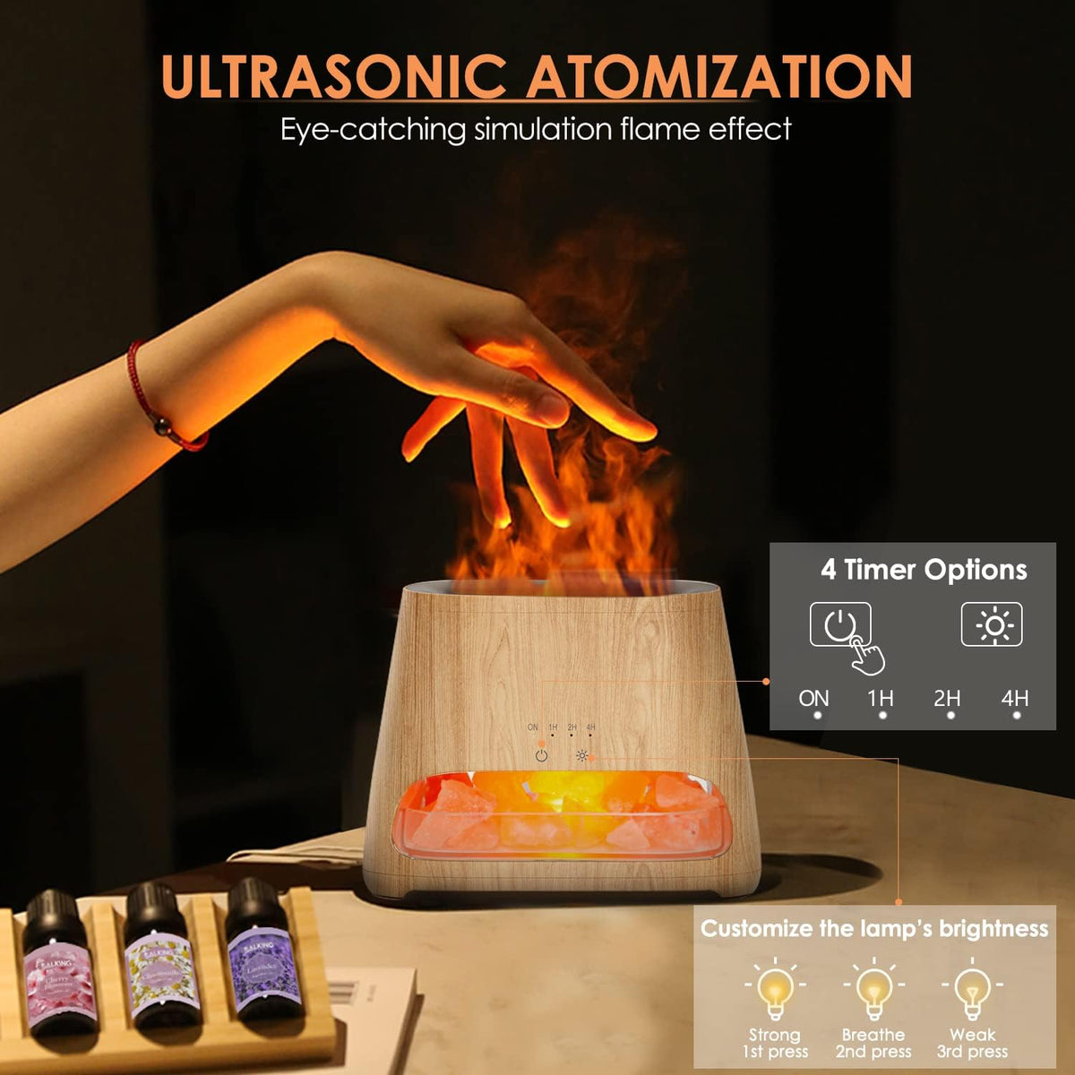 2-In-1 Essential Oil Diffuser for Home & Himalayan Salt Lamp, 150Ml