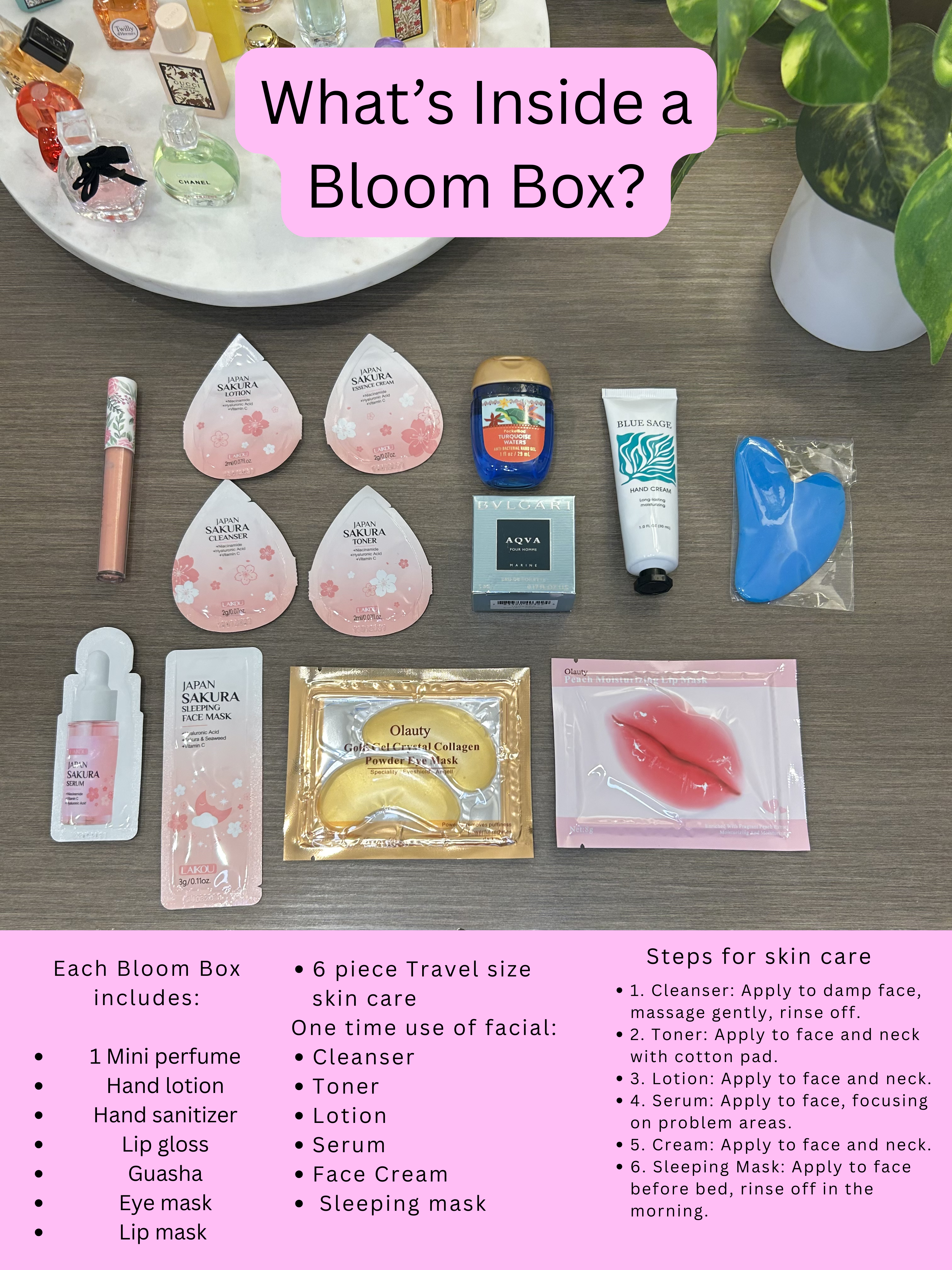 Self Care Bloom Box | Mini Perfume, Beauty Essentials Gift Set for Women